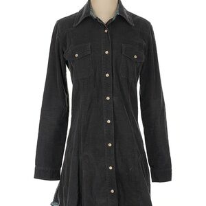 Bintang Blue Corduroy Shirt Dress